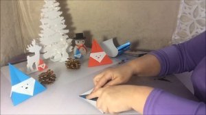 Самый простой ДЕД МОРОЗ из бумаги/ Новогодние ОРИГАМИ