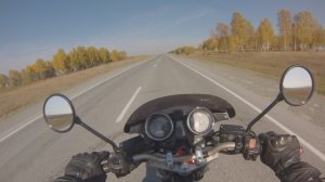 Осенняя мотопрогулка по пригородам Новосибирска в ясный  осенний день.