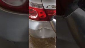 Лайфхак по-китайски, Как выровнять вмятину на бампере своими силами