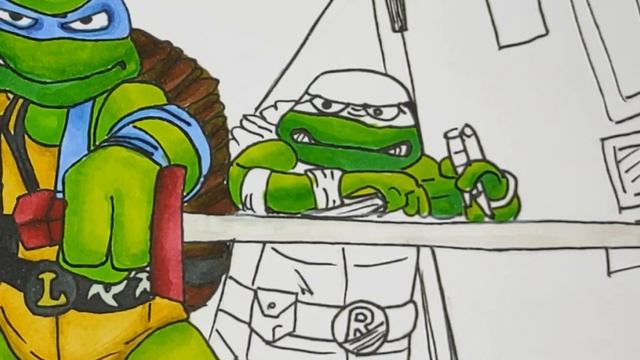 Teenage Mutant Ninja Turtles, Coloring pages, Color from new Teaser trailer, How to color TMNT смотреть онлайн
