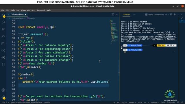 C PROGRAMMING PROJECT || ONLINE BANKING SYSTEM IN C PROGRAMMING