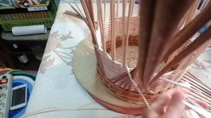 Ажурная корзина. Выплетание ажурных стенок. Часть 2. Плетение из бум. лозы.