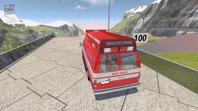 Beamng drive - Ambulance crashes with Dummy смотреть онлайн
