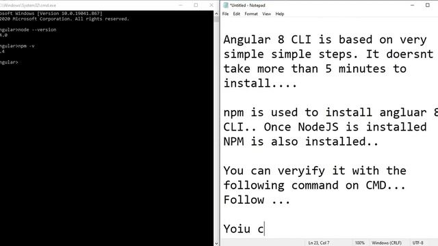 Angular 8 Tutorials - Installing angular in windows and mac