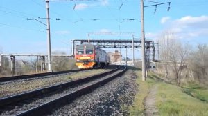 эд9м-1023/1022. Рейсом Астрахань-II-Кутум, перегон Астрахань-II-Астрахань-I