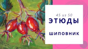 45. Как нарисовать шиповник гуашью и масляной пастелью. Серия видео «50 этюдов»