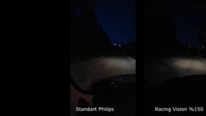 Philips Racing Vision %150 vs Standart Philips H7