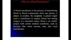 Lecture 16 — Transfusion and Transplantation Medicine