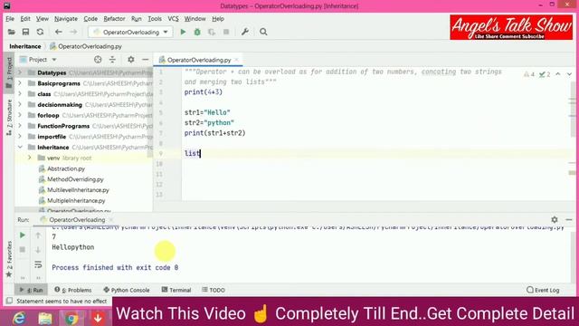 Operator Overloading In Python | Operator Overloading In Python In Hindi | Operator Overloading