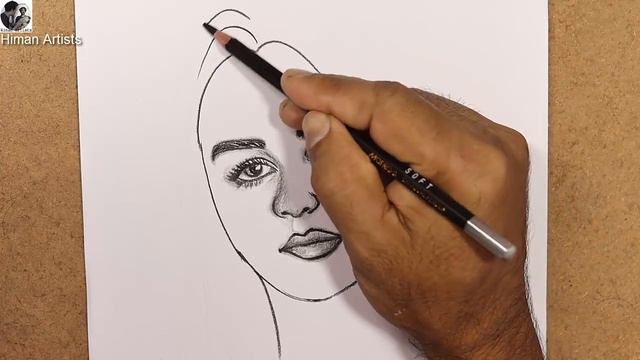Beautiful Traditional girl drawing step by step | Easy girl drawing | Himan Artists смотреть онлайн
