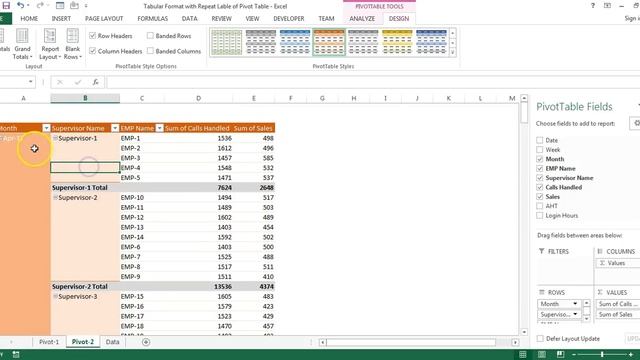 Quick Pivot Table Tip-1: Tabular Form with Repeat All Item Labels