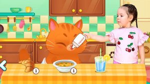 Настя и котик Bubbu играют в игре | Котенок Бубу стал малышом