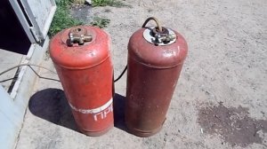 Ресивер воздушный на 95л. из баллонов и пробный запуск пескоструя