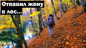 Поход с женой в осенний лес. Осенний поход с девушкой. Кемпинг в осеннем лесу 4K