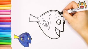 Drawing Dory from Finding Nemo and Finding Dory / How to draw Dory step by step.