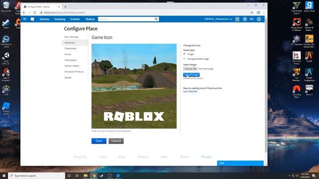 How to make own game icon for Roblox server 2019 смотреть онлайн