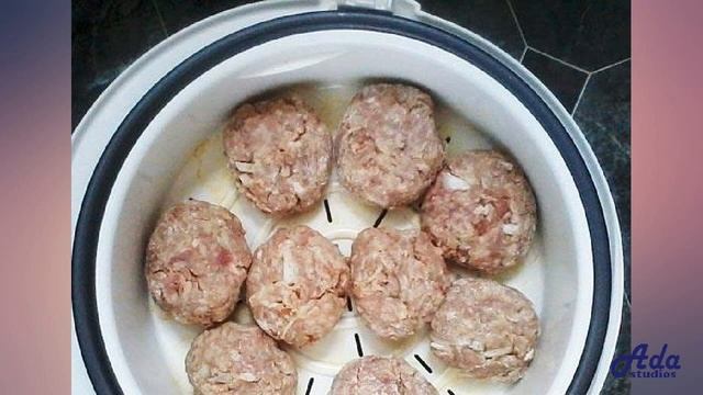 Фрикадельки на пару в мультиварке Рецепт, пошаговый, как приготовить, видеорец