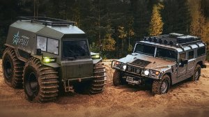 All-terrain Taifun vs Hummer H1 | Russia vs USA | Test Drive on #OffRoad | Swamp and OffRoad ~ ATV