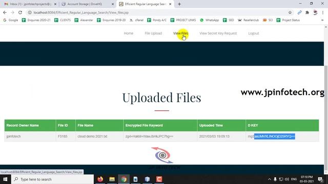 Efficient Regular Language Search for Secure Cloud Storage | Java IEEE Final Year Project