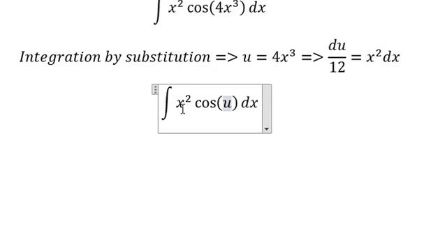 Calculus help: integration of x^2  cos(4x^3 )dx - Integration by substitution смотреть онлайн