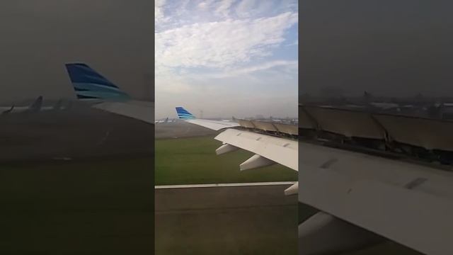 Garuda just landing at Soekarno-Hatta International Airport