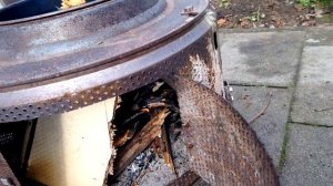 Учаг и печь для казана из барабана стиральной машины.