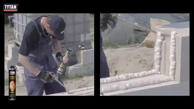 Клей пена Титан для кладки стен из пеноблока