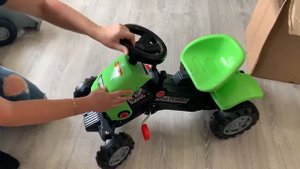 Распаковка - Каталка детская Полесье Turbo-2 Трактор с педалями и полуприцепом / 52742