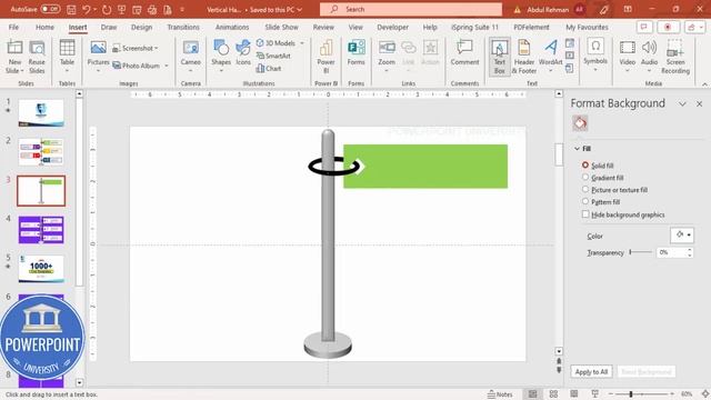 Colorful 5 Horizontal Hanging Options Slide in PowerPoint | Free Template
