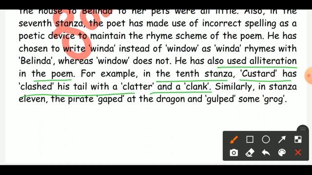 Class 10th : The Tale of Custard the Dragon (Poem-10)(Question-Answer)[English-First Flight(Poetry) смотреть онлайн