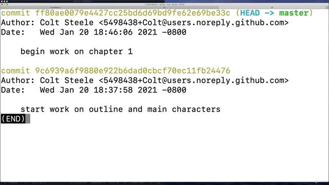The Git Log Command And More Committing смотреть онлайн