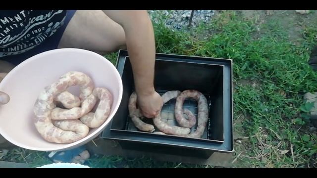 Колбаса копченая в домашних условиях. Коптильня Горячего копчения.