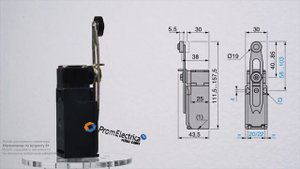 Концевой выключатель с регулируемым пластиковым роликом XCK-P145