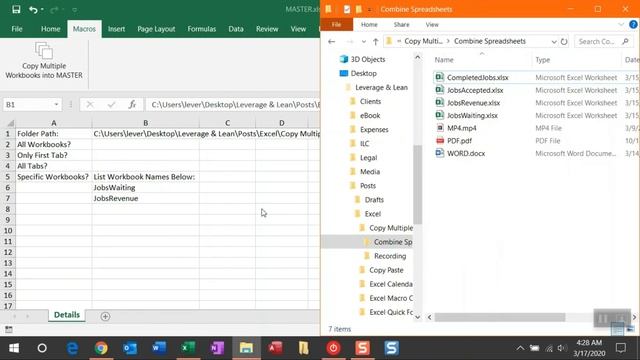 Copy Multiple Excel Workbooks into One - Macro Instructions смотреть онлайн