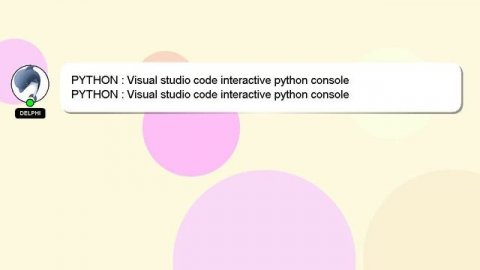 PYTHON : Visual studio code interactive python console