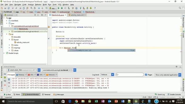 Lesson 7 (Android Studio) Set Button On Click Listener with Toast