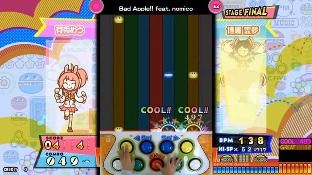 [pop'n music peace] Bad Apple!! feat. nomico EX PERFECT смотреть онлайн