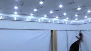 Равномерный засвет натяжного потолка используя светодиодные модули с линзами. На каком расстоянии?!