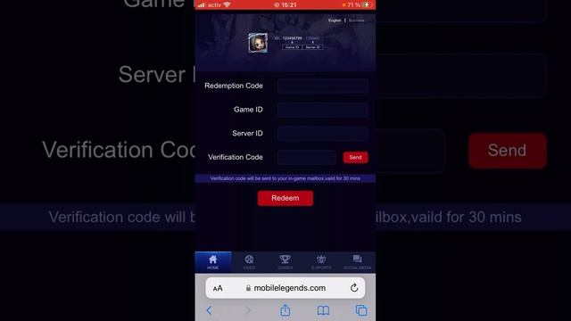 Куда вводить промо код Мобайл легендс? Куда вводить промо код mobile legends?#mobilelegends