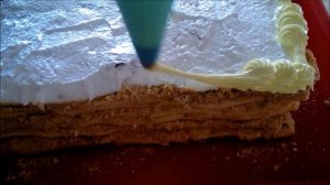 Украшаем торт кремом Cake decoration  Торт НАПОЛЕОН