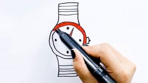 How to draw a watch,Как нарисовать часы для детей,bolalar uchun soat chizish