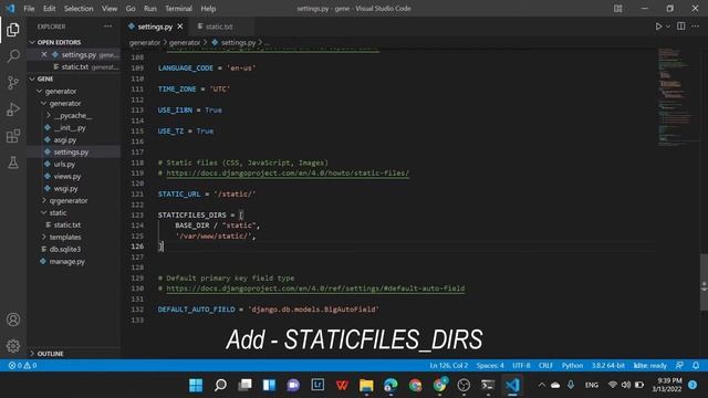 How to solve not loading static files in Django 2022 [Solved] | Django Error |