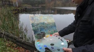 Пленэр, этюд на состояние погоды,  осенний пейзаж, художник Ревякин.