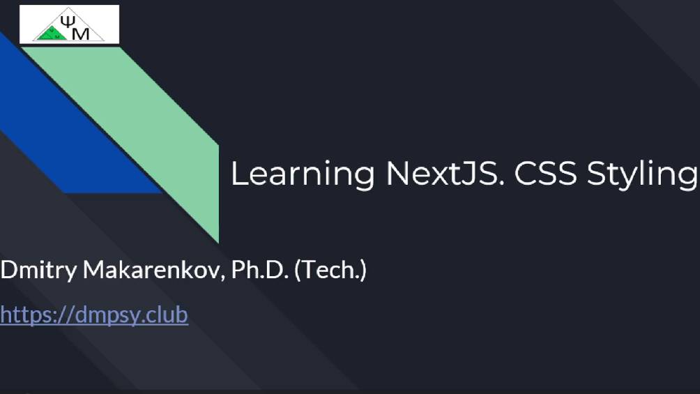 Learning NextJS. 2. CSS Styling