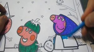 Раскрашиваем Свинка Пеппа раскраска, Peppa Pig Coloring