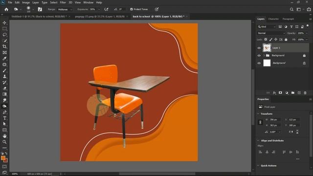 School chair furniture - Social media post design | Photoshop смотреть онлайн