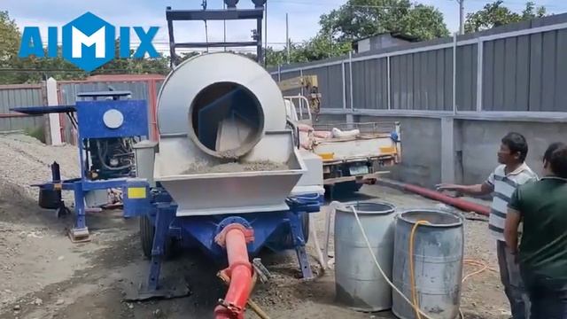 Бетономешалка с насосом 40 м3/ч на Филиппинах#aimix #бетономешалка #бетононасос