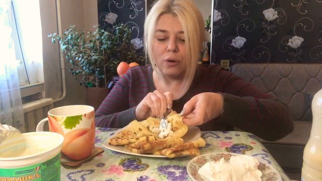 БЛИНЫ С ФОРЕЛЬЮ | МАСЛЕНИЦА | МУКБАНГ | КАК ПРИПОДНЯТЬ КОРНИ | Saidelly Sayka