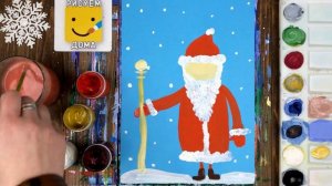 Как рисовать Деда Мороза поэтапно -  урок рисования для детей от 4 лет