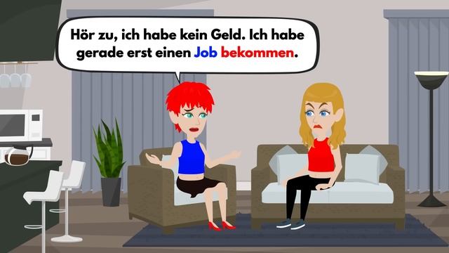 Deutsch lernen | Lisa weigert sich, Mia Geld zu leihen | Wortschatz und wichtige Verben смотреть онлайн